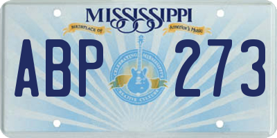 MS license plate ABP273