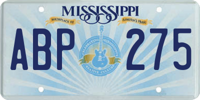 MS license plate ABP275