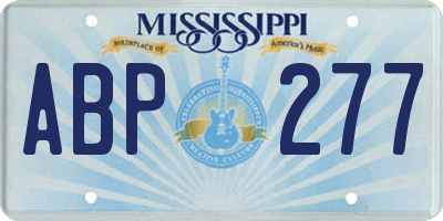 MS license plate ABP277