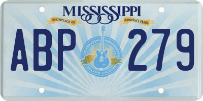 MS license plate ABP279