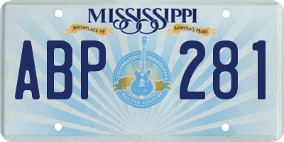 MS license plate ABP281