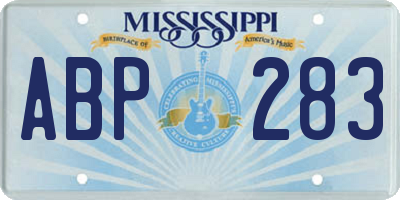 MS license plate ABP283