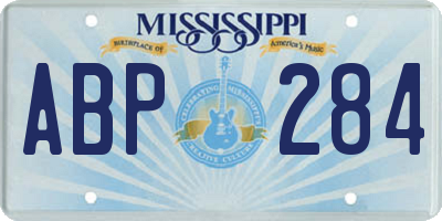 MS license plate ABP284