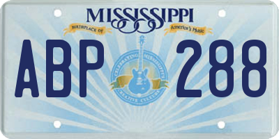 MS license plate ABP288