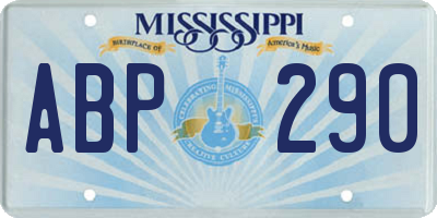 MS license plate ABP290