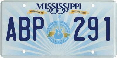 MS license plate ABP291