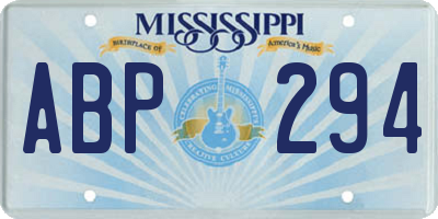 MS license plate ABP294