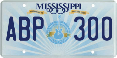 MS license plate ABP300