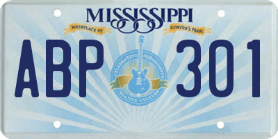 MS license plate ABP301