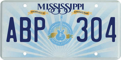 MS license plate ABP304