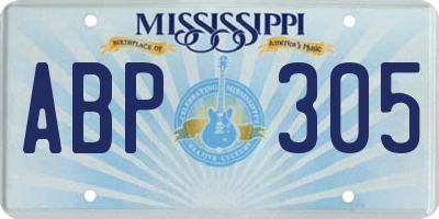 MS license plate ABP305