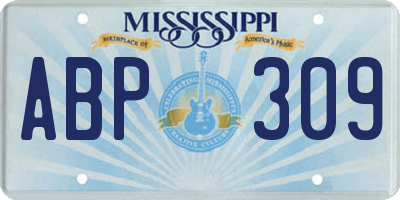 MS license plate ABP309