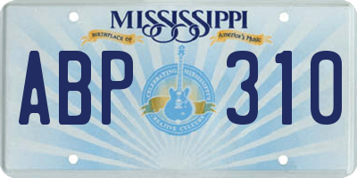 MS license plate ABP310