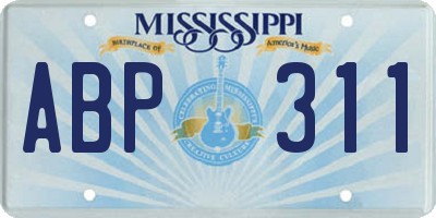 MS license plate ABP311