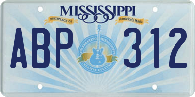 MS license plate ABP312