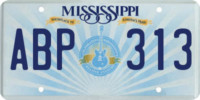 MS license plate ABP313