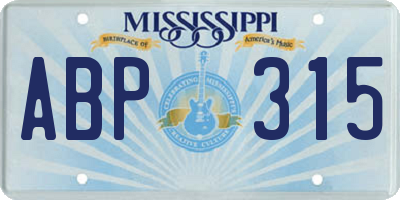 MS license plate ABP315