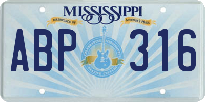 MS license plate ABP316