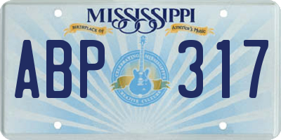 MS license plate ABP317