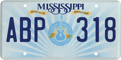 MS license plate ABP318