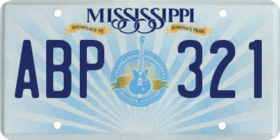 MS license plate ABP321