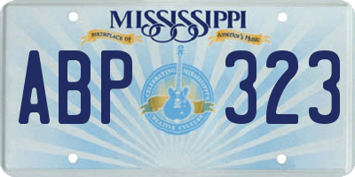 MS license plate ABP323