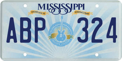 MS license plate ABP324