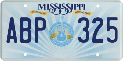 MS license plate ABP325