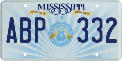 MS license plate ABP332