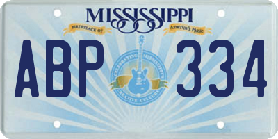 MS license plate ABP334