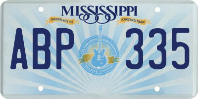 MS license plate ABP335