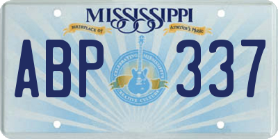 MS license plate ABP337