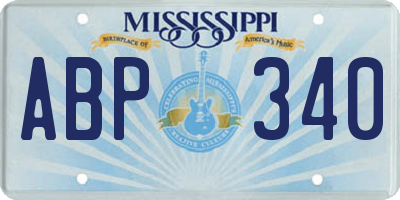 MS license plate ABP340