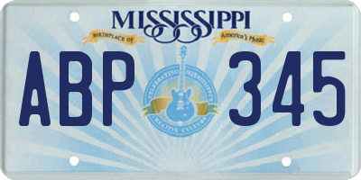 MS license plate ABP345