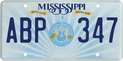 MS license plate ABP347