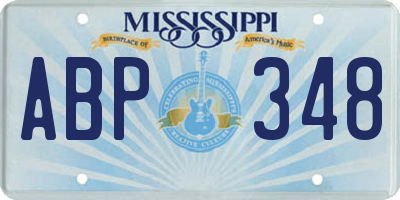 MS license plate ABP348