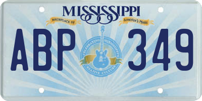 MS license plate ABP349