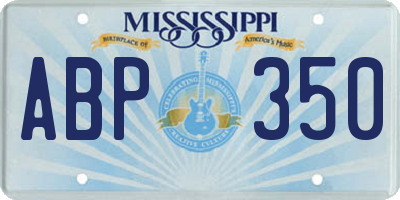 MS license plate ABP350