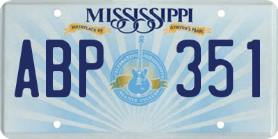 MS license plate ABP351