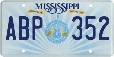 MS license plate ABP352