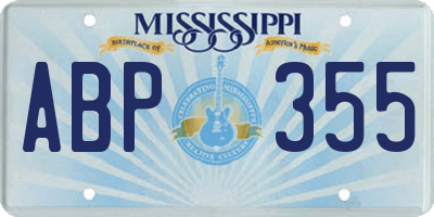 MS license plate ABP355