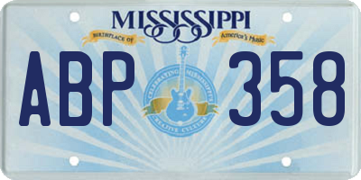 MS license plate ABP358