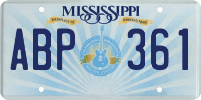 MS license plate ABP361