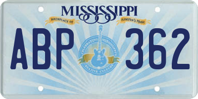 MS license plate ABP362