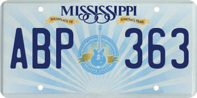 MS license plate ABP363