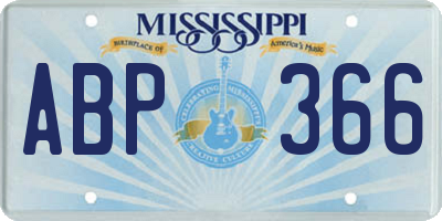 MS license plate ABP366