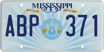 MS license plate ABP371