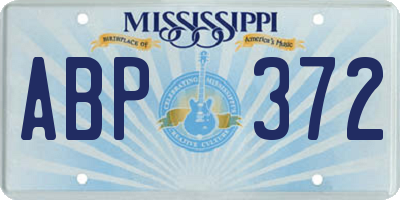 MS license plate ABP372