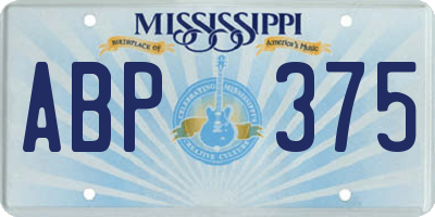 MS license plate ABP375