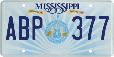 MS license plate ABP377